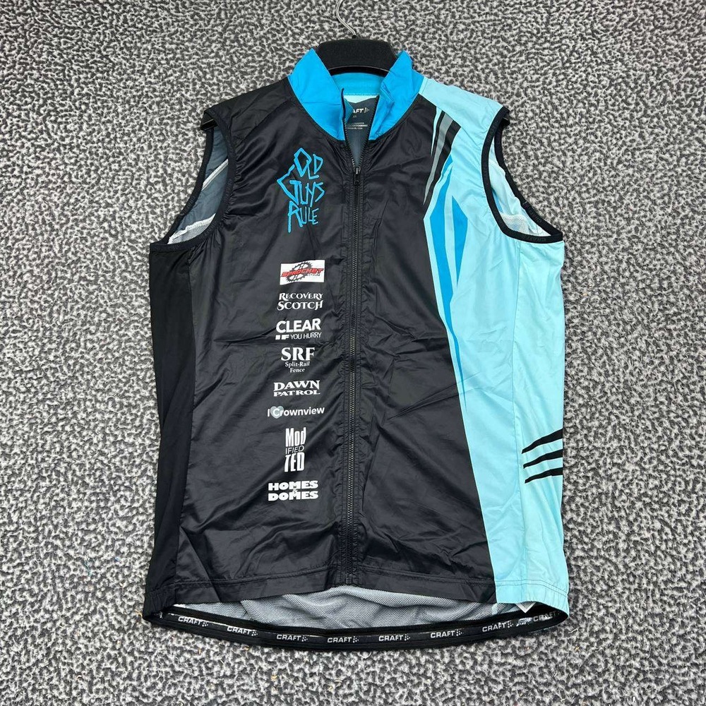 Craft Bike Vest Men XL OGR Cycling Club Old Guys Rule Black Blue Full Zip